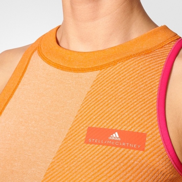 Adidas Stella McCartney New York Women's Tennis Tank Orange / Shock Pink - Picture 10 of 15
